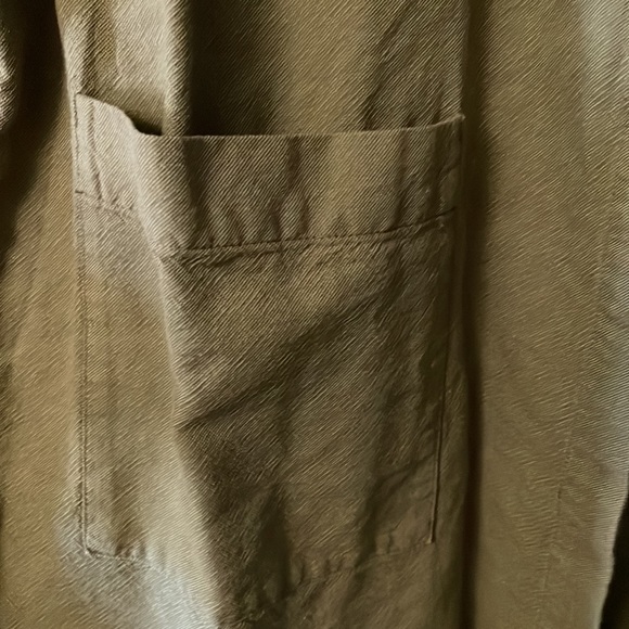 Green Eileen Fisher light Cotten coat - Picture 3 of 4
